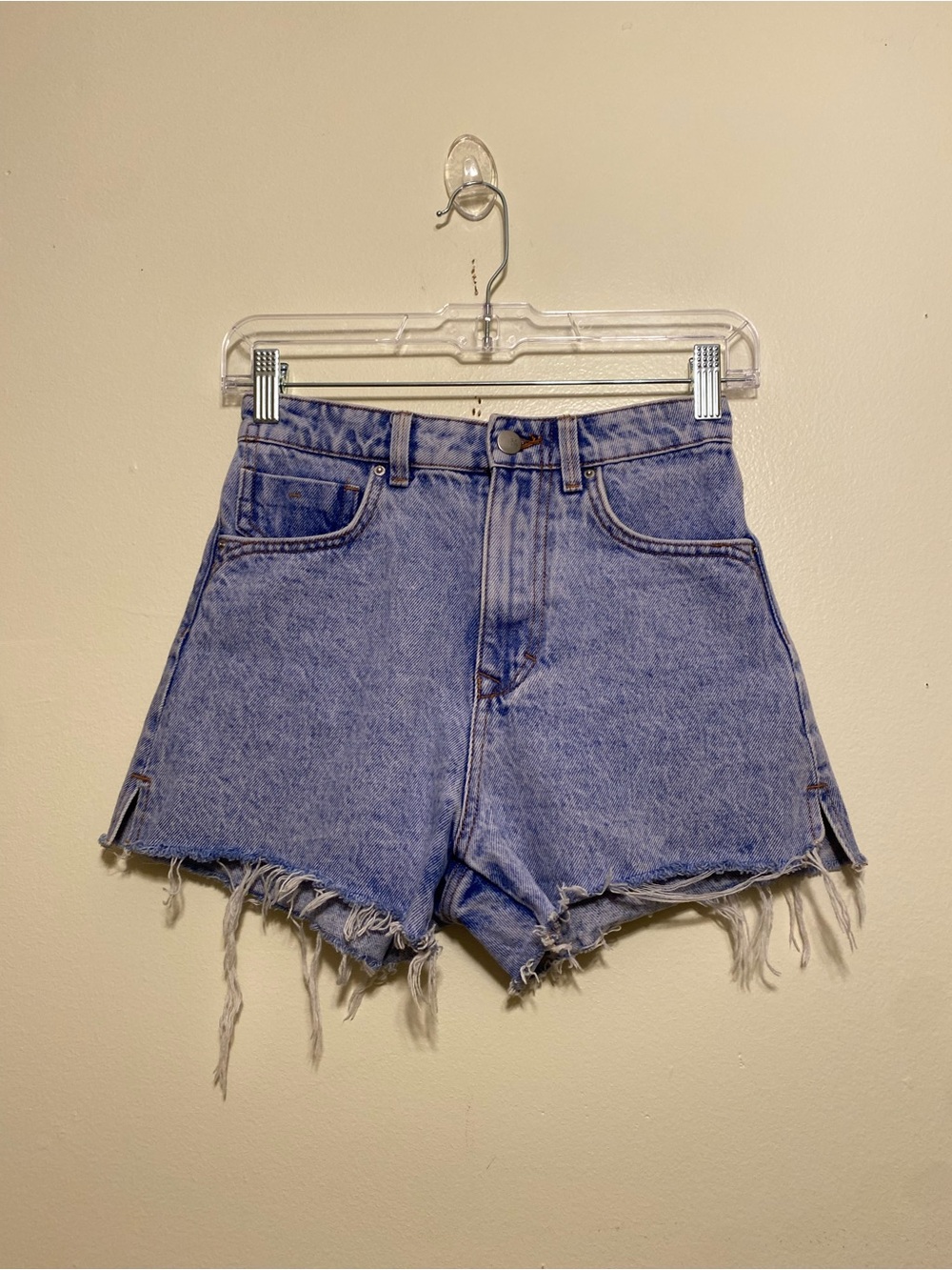 Zara Light Blue Distressed Denim Shorts. Size 0